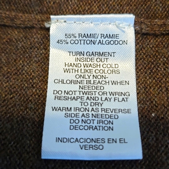 Sweater Mercer Street Studio Women Size L Brown Shell w/ Cream Trim Holiday - Picture 13 of 14